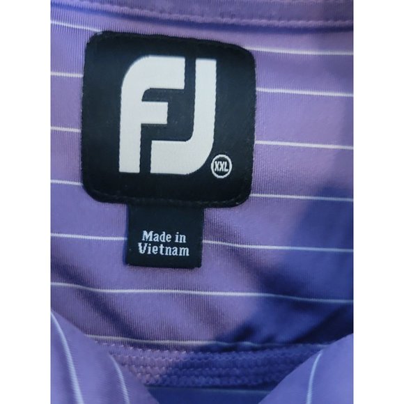 FootJoy‎ Golf Performance Polo Shirt Size XXL Men's Purple Stripes Short Sleeve - Picture 3 of 5